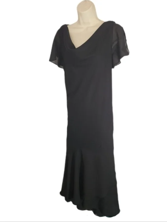 Liz Baker Cowl Neck Black Drrss Plus Size 22 - Picture 2 of 7